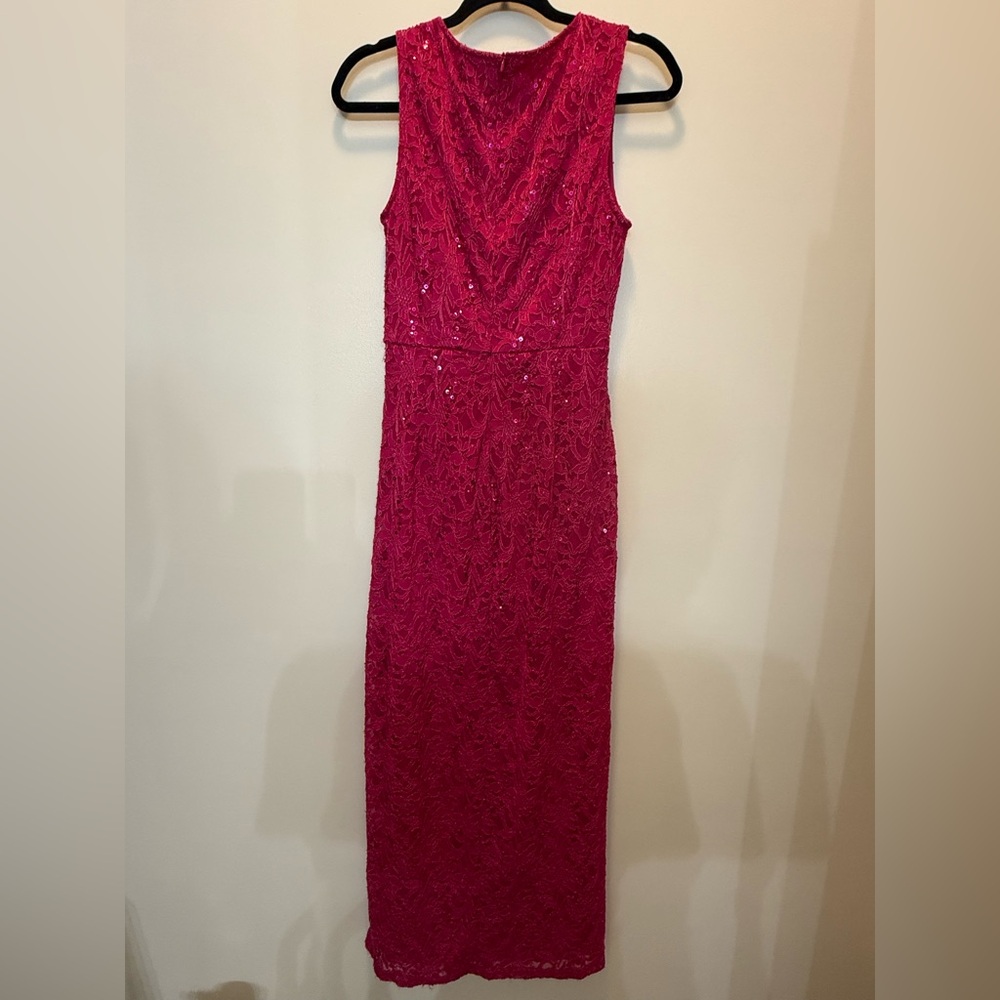 NWT Candalite Fuchsia Lace Sequence Gown - Size M - Picture 8 of 16